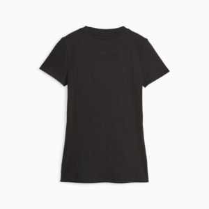 Playera estrecha y acanalada para mujer Classics, PUMA Black, extralarge