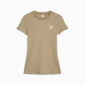 Playera estrecha y acanalada para mujer Classics, Sand Dune, extralarge