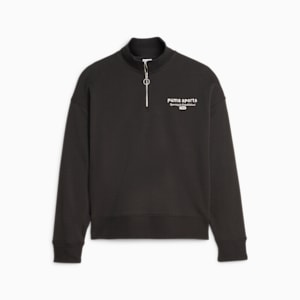 ウィメンズ PUMA TEAM ハーフジップ スウェット, PUMA Black, extralarge-JPN