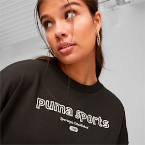 ウィメンズ PUMA TEAM クルー スウェット, PUMA Black, extralarge-JPN