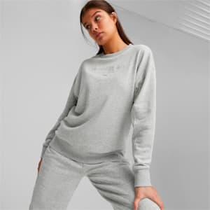 ウィメンズ PUMA TEAM クルー スウェット, Light Gray Heather, extralarge-JPN