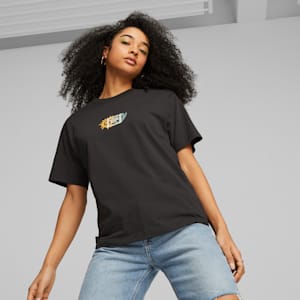DOWNTOWN Women's Graphic Tee, PUMA Black, extralarge