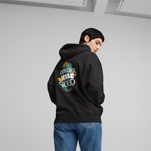 DOWNTOWN Women's Oversized Graphic Hoodie, PUMA Black, extralarge