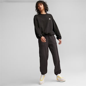 ウィメンズ DOWNTOWN オーバーサイズ クルー スウェット, PUMA Black, extralarge-JPN