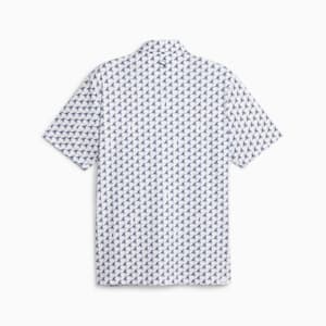 MATTR Palms Men's Golf Polo, White Glow-Navy Blazer, extralarge-GBR