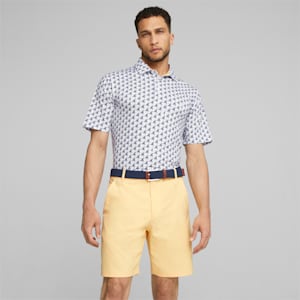 MATTR Palms Men's Golf Polo, White Glow-Navy Blazer, extralarge-GBR