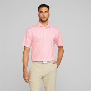 MATTR Palms Men's Golf Polo, Peach Smoothie-White Glow, extralarge-GBR