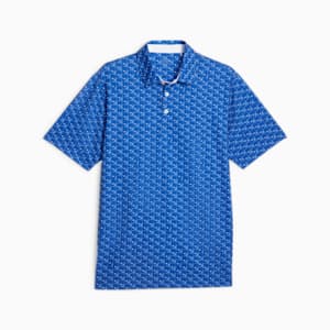 MATTR Palms Men's Golf Polo, Festive Blue-White Glow, extralarge-GBR