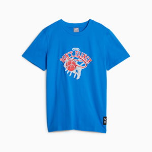 T-shirt graphique de basketball Jeune, Racing Blue, extralarge