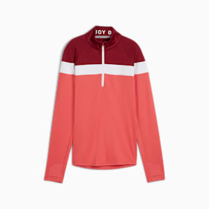 Women's Golf Lightweight Quarter-Zip, Intense Red-Salmon, extralarge-GBR