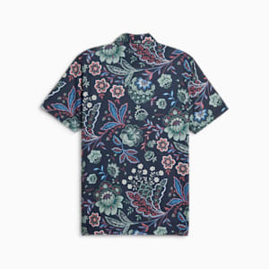 PUMA x LIBERTY Men's Golf Paisley Polo, Navy Blazer-Green Fog, extralarge-GBR