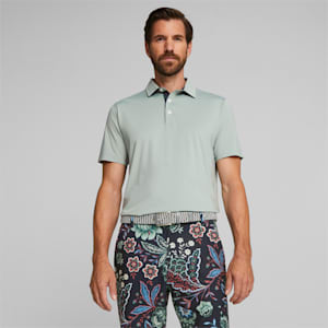 メンズ ゴルフ PUMA × LIBERTY ポロシャツ 2, Green Fog-Navy Blazer, extralarge-JPN