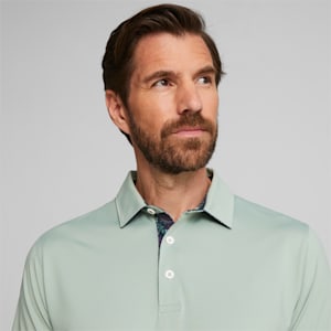 PUMA x LIBERTY Solid Men's Golf Polo, Green Fog-Navy Blazer, extralarge-GBR