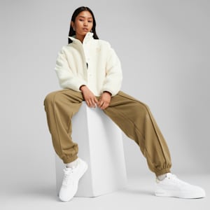 Chamarra de sherpa Classics para mujer, Frosted Ivory, extralarge