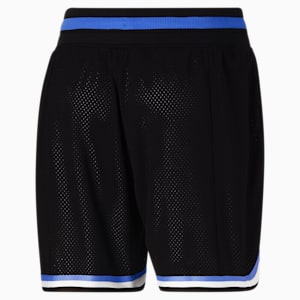 Shorts de básquetbol PUMA HOOPS x SKYLAR Culture para mujer, Frosted Ivory-PUMA Black, extragrande