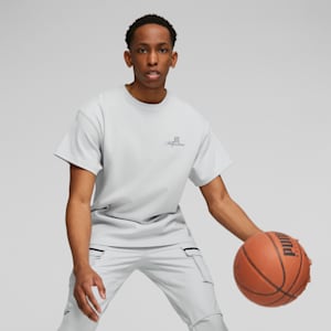 Above the Clouds Men's Basketball Tee, Platinum Gray, extralarge
