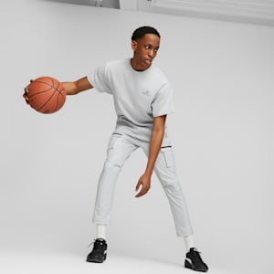 Above the Clouds Men's Basketball Tee, Platinum Gray, extralarge