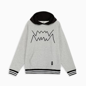 メンズ バスケットボール フランチャイズ コア フーディー, Light Gray Heather-PUMA Black, extralarge-JPN