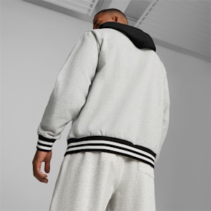 メンズ バスケットボール フランチャイズ コア フーディー, Light Gray Heather-PUMA Black, extralarge-JPN