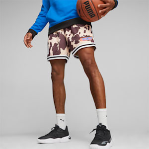 Short de basketball Clyde’s Closet Homme, Sand Dune-Chestnut Brown-AOP, extralarge