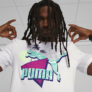 Camiseta clásica Daytona con logo grande de hombre, PUMA White