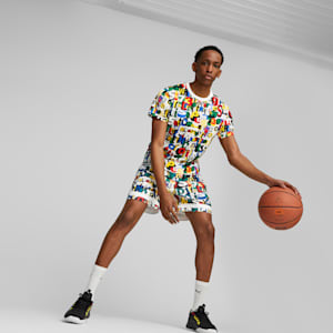 メンズ バスケットボール トラッシュ トーク AOP Tシャツ, PUMA White-AOP, extralarge-JPN