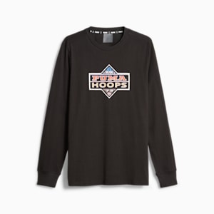 メンズ バスケットボール ブループリント グラフィック Tシャツ 長袖, PUMA Black, extralarge-JPN