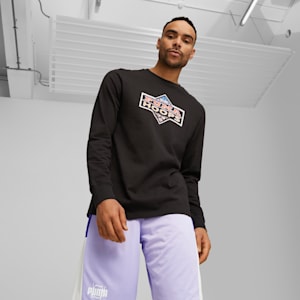 Blueprint Men's Basketball Long-Sleeve Tee, PUMA Black, extralarge