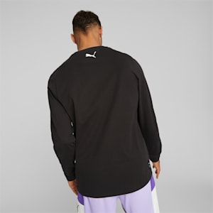 メンズ バスケットボール ブループリント グラフィック Tシャツ 長袖, PUMA Black, extralarge-JPN