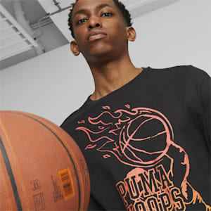 メンズ バスケットボール ブループリント グラフィック 長袖 Tシャツ, PUMA Black, extralarge-JPN