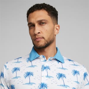 MATTR Mirage Men's Golf Polo, White Glow-Regal Blue, extralarge-GBR