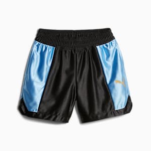 Gold Standard Women's Basketball Shorts, PUMA Black-Team Light Blue, extralarge-GBR
