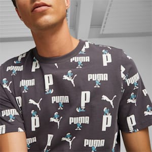 PUMA x THE SMURFS Men's T-shirt, Dark Coal-AOP, extralarge-IND