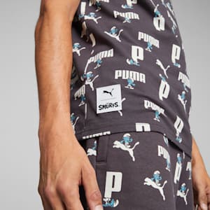 メンズ PUMA x スマーフ AOP Tシャツ, Dark Coal-AOP, extralarge-JPN