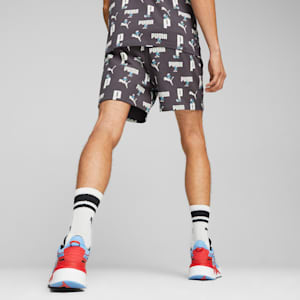 PUMA x THE SMURFS Men's Shorts, Dark Coal-AOP, extralarge