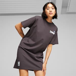 PUMA x THE SMURFS Tee Dress, Dark Coal, extralarge-IND
