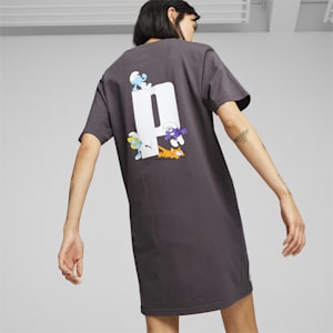 PUMA x THE SMURFS Women's Tee Dress, Dark Coal, extralarge-IND