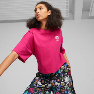 ウィメンズ PUMA x LIBERTY グラフィック Tシャツ, Pinktastic, extralarge-JPN