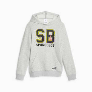 PUMA x SPONGEBOB SQUAREPANTS Youth Hoodie, Light Gray Heather, extralarge-IND