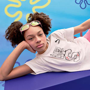 PUMA x SPONGEBOB SQUAREPANTS Big Kids' Graphic Tee, PUMA White, extralarge