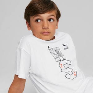 PUMA x SPONGEBOB SQUAREPANTS Big Kids' Graphic Tee, PUMA White, extralarge