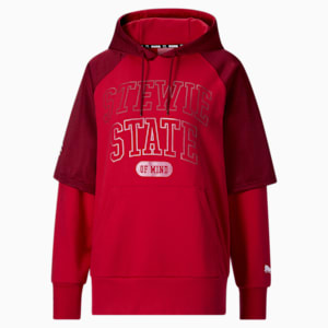 Sudadera con capucha de básquetbol STEWIE x RUBY para mujer, Intense Red-Urban Red