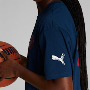 STEWIE x RUBY Women's Basketball Tee, Persian Blue-PUMA White, extralarge