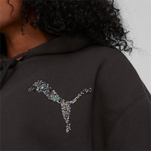 ウィメンズ PUMA WITH SWAROVSKI CRYSTALS オーバーサイズ フーディー, PUMA Black, extralarge-JPN