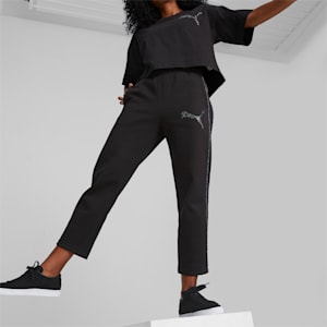ウィメンズ PUMA WITH SWAROVSKI CRYSTALS T7 ハイウエスト パンツ, PUMA Black, extralarge-JPN