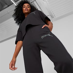 ウィメンズ PUMA WITH SWAROVSKI CRYSTALS T7 ハイウエスト パンツ, PUMA Black, extralarge-JPN