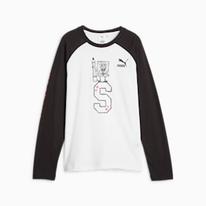 PUMA x SPONGEBOB SQUAREPANTS Big Kids' Long Sleeve Tee, PUMA White, extralarge