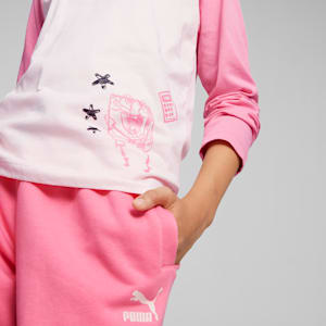 PUMA x SPONGEBOB SQUAREPANTS Big Kids' Long Sleeve Tee, Frosty Pink, extralarge