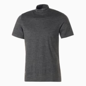 メンズ ゴルフ EGW ウォッシャブル ウール 半袖 モックネック, QUIET SHADE Heather