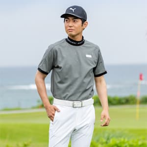 メンズ ゴルフ EGW 接触冷感 半袖 モックネック スウェット シャツ, QUIET SHADE